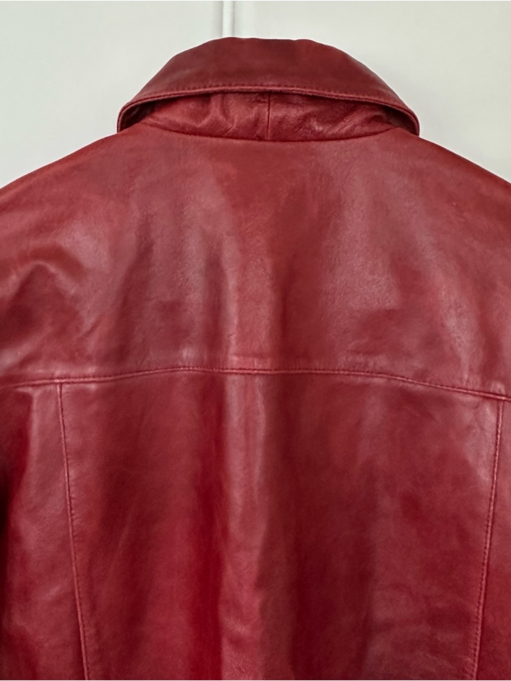 Vintage 2000’s GAP Red Leather Zip-Up Jacket - Picture 9 of 15